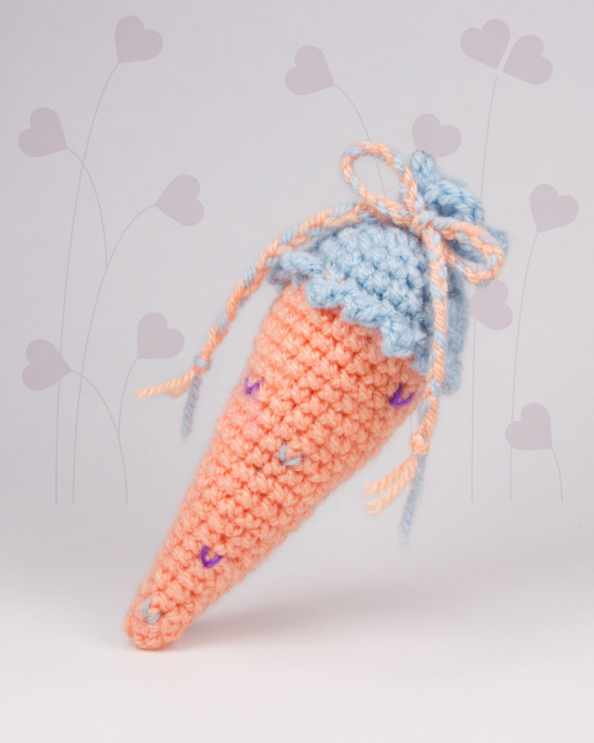 Schultüte häkeln mit Schleifchen / gehäkelte Zuckertüte